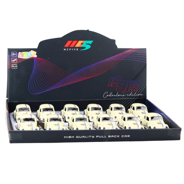 Classic Car Beetle Metal Drive Opening Doors Beige 1:32