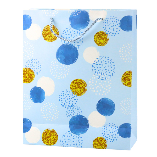 Gift Bag Dot Pattern Gold Pastel 32 × 26 × 10 cm
