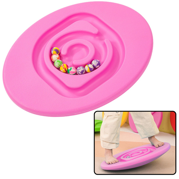 Sensory Balancing Board For Children Rubber Balls 5pcs Pink