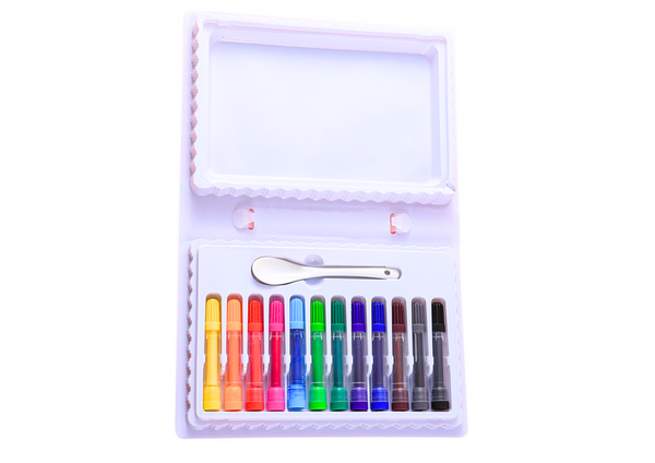 Set of Colored Water Marker Pens, Suitcase, 12 Pieces