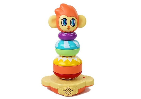 Pädagogische Affenpyramide mit Geräuschen, Lernzahlen