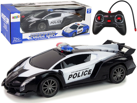 Police Racing Car  Police Vehicle 1:16 LED Lights  Remote-controlled  COLOUR BLACK