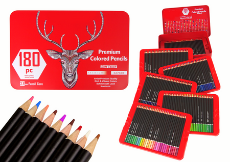 Little Artist's Set in a Metal Container, Crayons, 180 pcs.