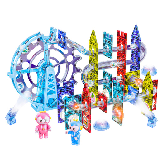 Magnetische Weltraumbausteine, Kugelbahn, leuchtende Figuren, 120 Stück.