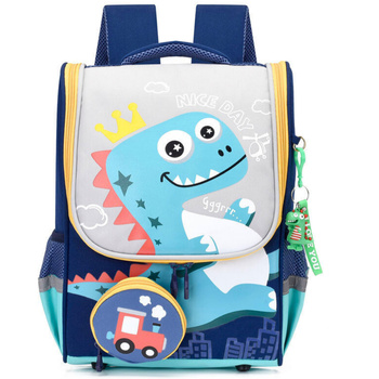 Dinosaur School Backpack Bag With Locomotive Pendant 21L