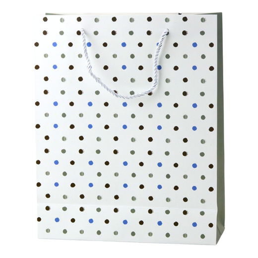 Classic Polka Dot Gift Bag with Just For You Pendant 32 x 26 x 10 cm
