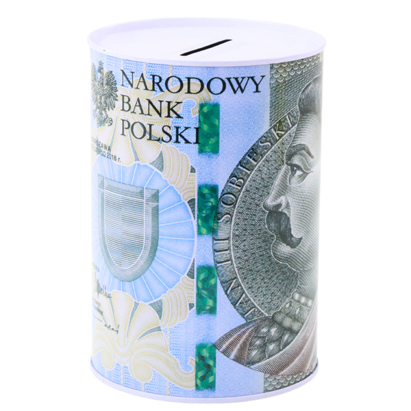 Metal Piggy Bank for Children 200/500 Zloty Banknote 15 x 10.5cm