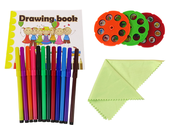 DINOSAUR TABLE WITH PROJECTOR FOR DRAWING + ACCESSORIES COLOUR PINK