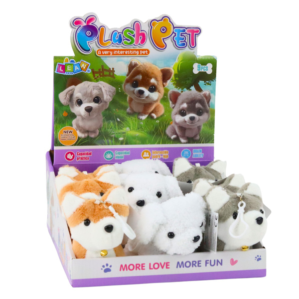 Plush Dog With Wagging Tail Keychain Pendant