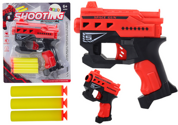 Mini Foam Dart Gun With Suction Cups, Red