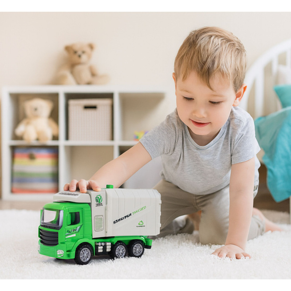 Müllwagen, Stadtlichter, Geräusche, Grün