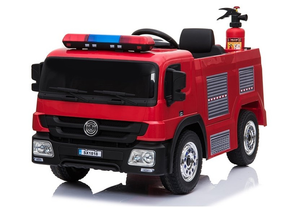 Kinderfahrzeug Feuerwehrauto Rot Elektroauto EVA-Reifen LED Frontscheinwerfer