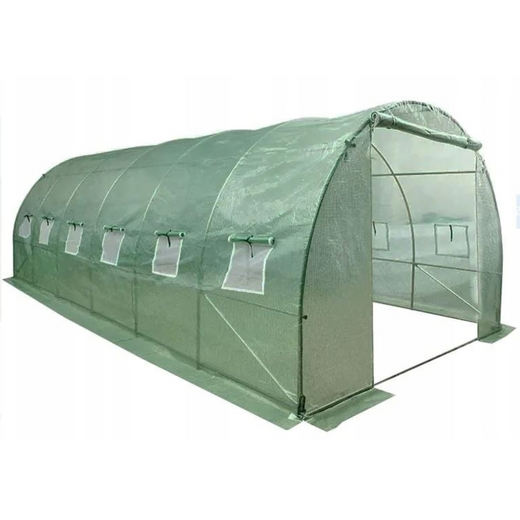 Folientunnel Gartengewächshaus 6x3x2m Folie 18m² UV-4 Premium
