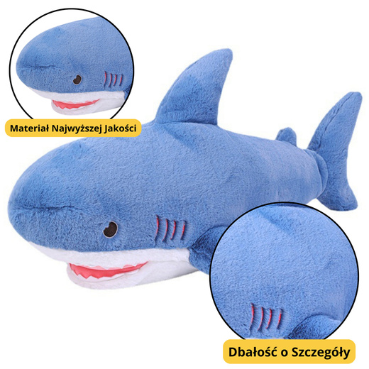 Plush Mascot Cuddly Toy Shark Blue 56cm