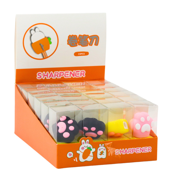 Cat Paw Sharpener Pink Black Yellow 8cm