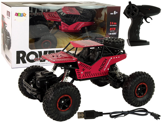 RC Car Big Wheels 1:16 Black Red Steerable