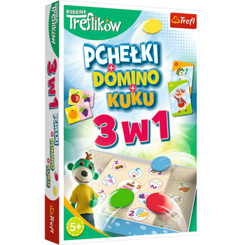 Gra rodzinna Rodzina Treflików 3w1 Domino Pchełki Kuku Trefliki Trefl 01921