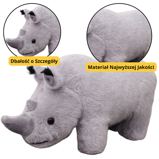 Plush Mascot Rhinoceros Plush Toy Cuddly Toy Gray 30cm