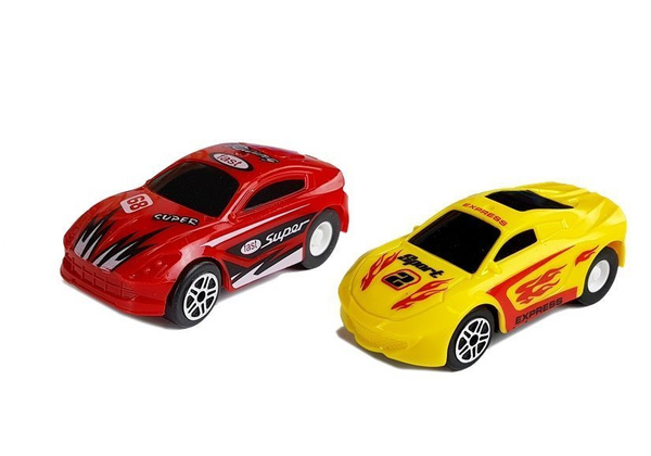 Rennstrecke mit 4 Loopings, zwei 181 cm Autos