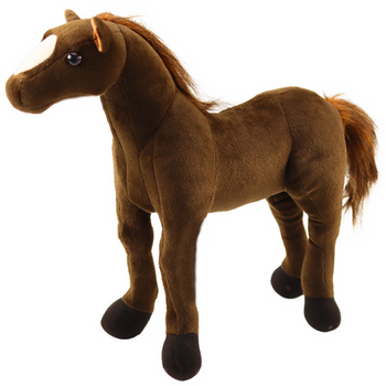 Plush Horse Plush Toy Mascot Cuddly Toy Dark Brown 40cm x 37cm
