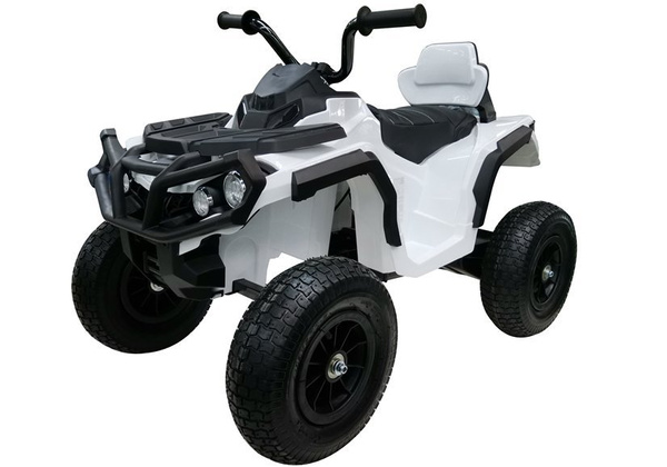 Quad BDM0906 Electric Ride On Vehicle Pumped Wheels - White