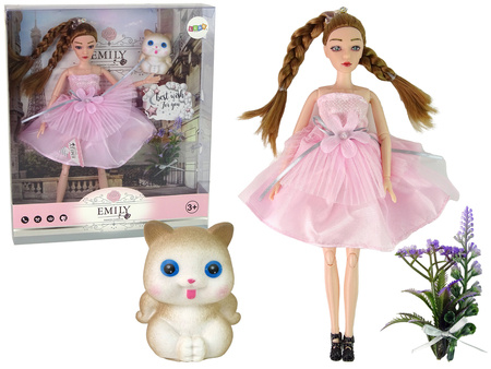 Baby Doll Emily Pigtails Cat Flowers