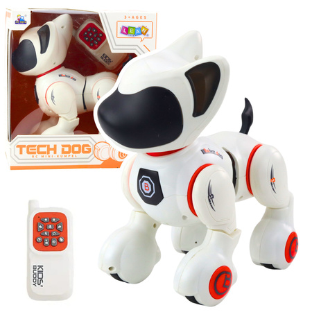 Interactive Robot Dog Remote Control Light Sound White Orange