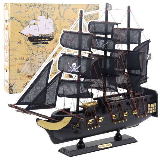 Sammlermodell Deko-Segelschiff Black Pearl 40x35cm