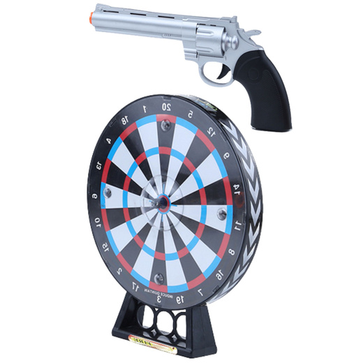 Laser-Revolver-Pistolen-Set mit Zielschießspiel, Lichtern und Geräuschen