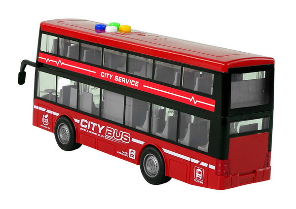 Battery Operated Double Decker Bus Lights Sounds Friction Drive Red