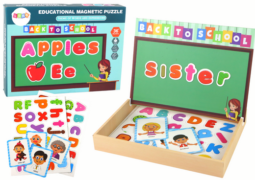 A set of educational magnetic puzzles with a multifunctional board