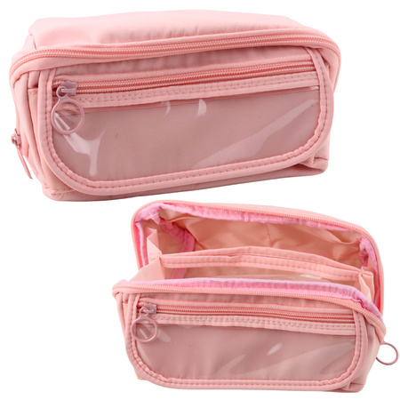 Pencil Case School Kit, Expandable, Roomy, Pink, 20x10cm