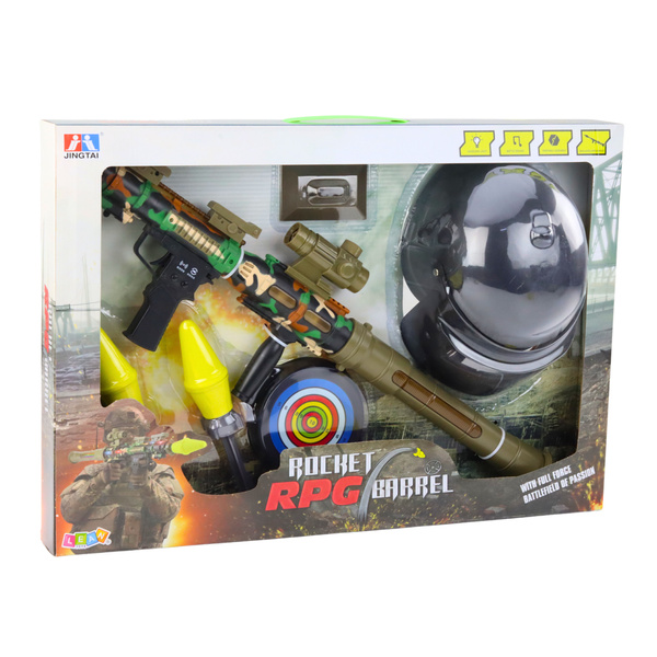 Militär-Set Militärische Bazooka RPG Helm Tracza Schaumstoffgeschosse