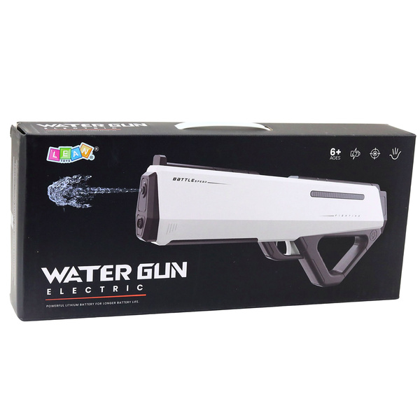 Elektrisches Wasserpistolengewehr, weiß, Reichweite 12 m, 400 ml