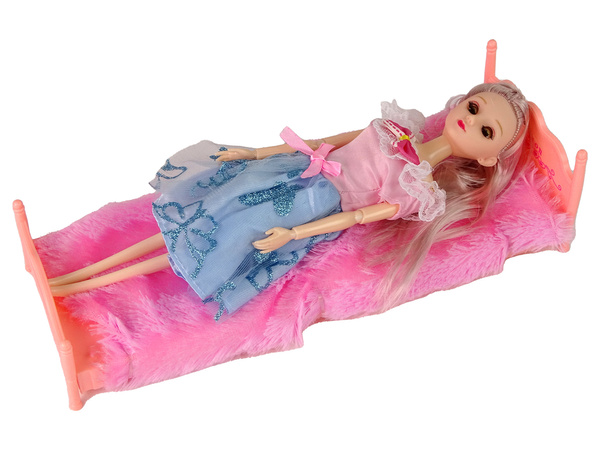 Doll with Clothes Wardrobe Room Furniture Wardrobe Bed Accessories