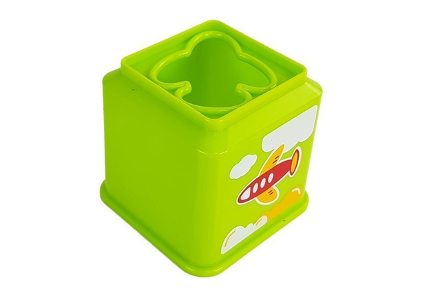 Pyramid of Cups Square mit Bildern von Fahrzeugen Sortierer für ein Baby