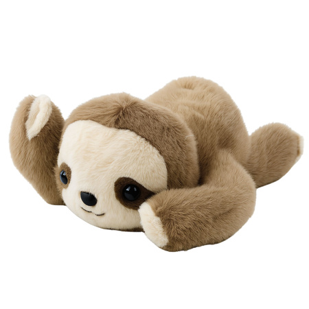 Plush Mascot Cuddly Toy Lying Sloth Beige 30cm
