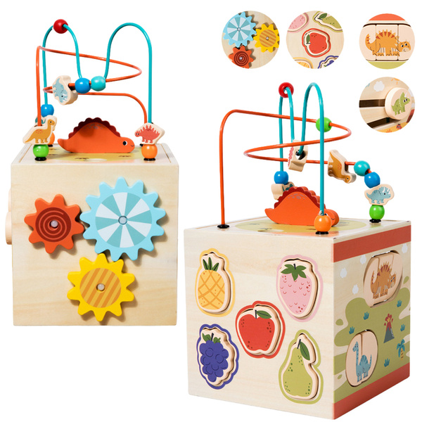 Educational Cube Sensory Sorter 5 Levels Wooden
