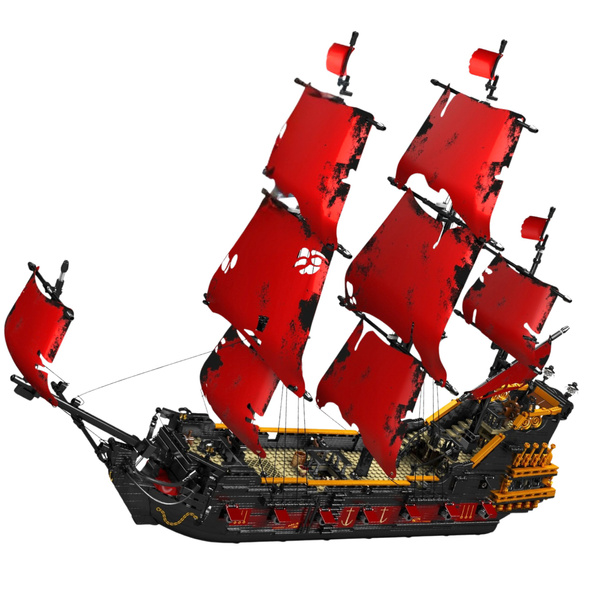 Construction Bricks Pirate Ship Red Sails 3139 pcs.