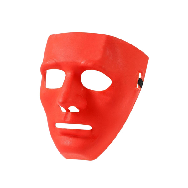 Mask Anonymous Carnival Halloween On Elastic White Red