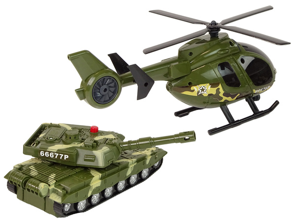 Set Military Tank Friction Drive Helicopter