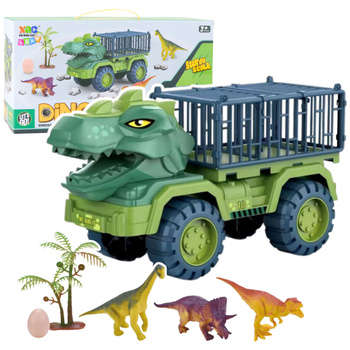 Autotransporter-LKW-Dinosaurier-Figuren Grün 15 Stück.
