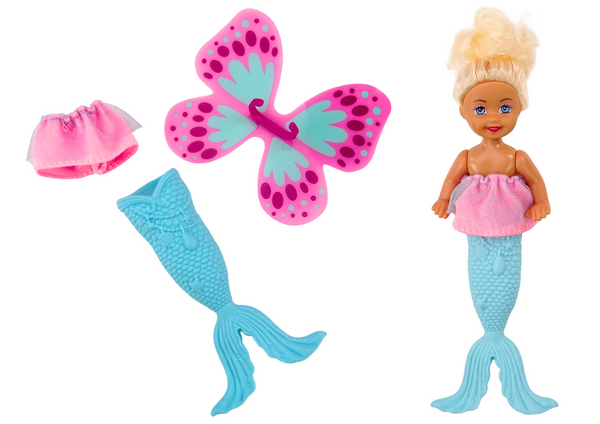 2in1 Mini Doll Mermaid Fairy Tail Wings