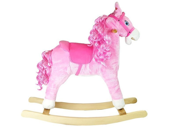 Rocking Horse Sounds Moving Mouth Tail Pink 74 cm