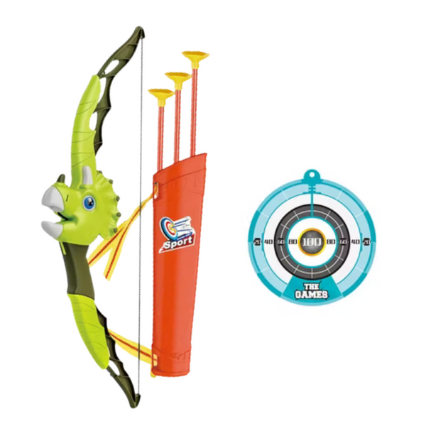 Green Dinosaur Bow Arrows With Suction Cups Shield