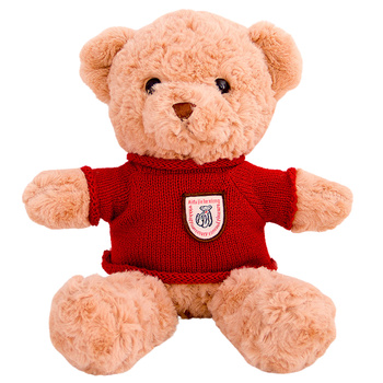 Plush Mascot Cuddly Toy Teddy Bear Beige Red Sweater 40cm