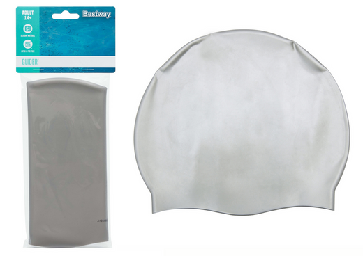 Silberne Bestway 26006 Silikon-Badekappe