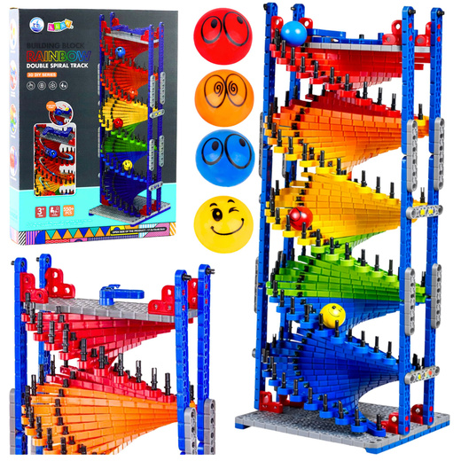 Pädagogische Bausteine, Rutschbahn für Bälle, bunt, 550 Teile.