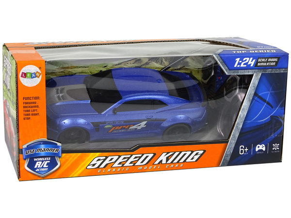 Remote Controlled Sports Car 1:24 Racing Blue Tinted Windows