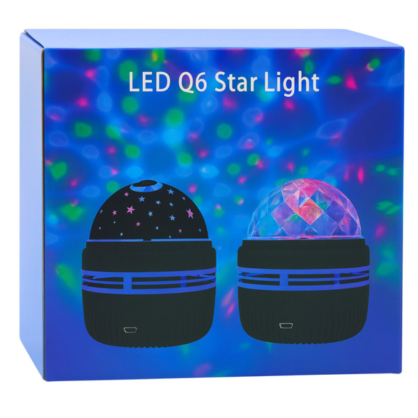 Projektorkugel-Nachtlampe mit bunten LED-Leuchten, 360°-Fernbedienung